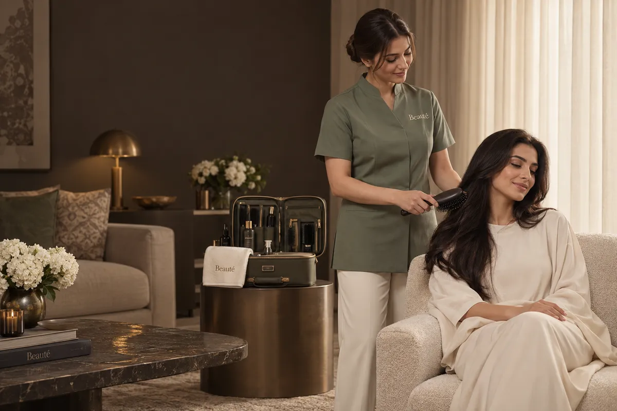 Preparing for beauty care at home — conceptual editorial image