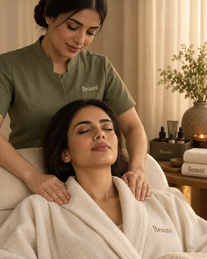 An at-home spa moment — conceptual editorial image